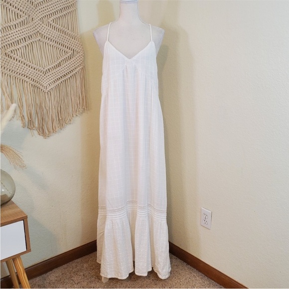 Aerie | White Strappy Maxi Dress | Size Large - Picture 2 of 9